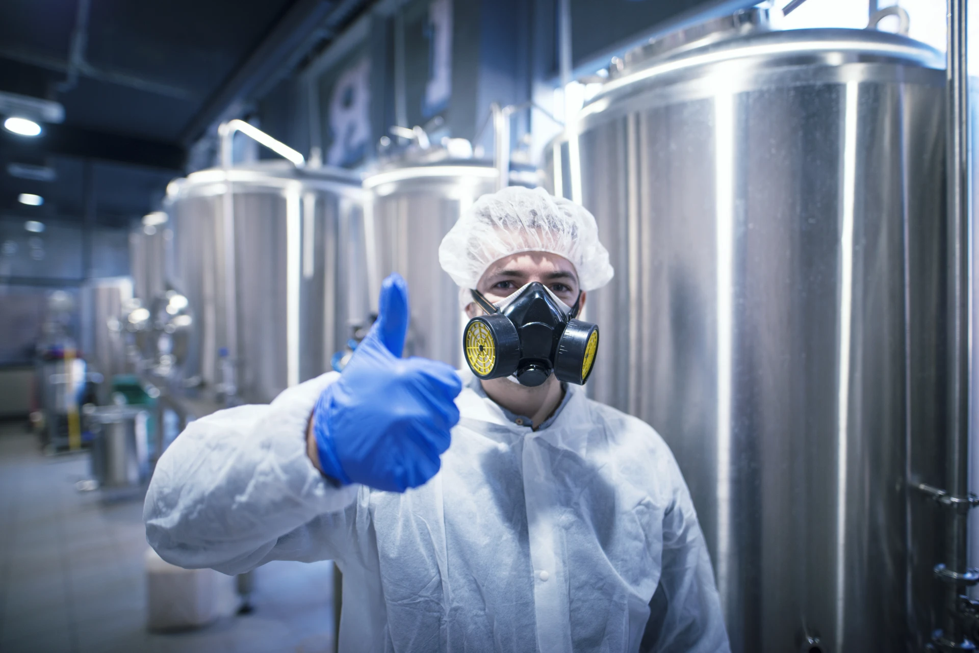 technologist-specialist-white-protection-suit-wearing-gas-mask-safety-work